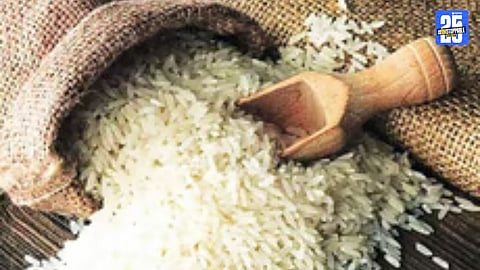 Flood-affected families receive 23 kg of food grains from government relief efforts.