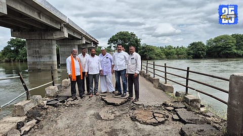 lakhangaon ghod river bridge bad condition