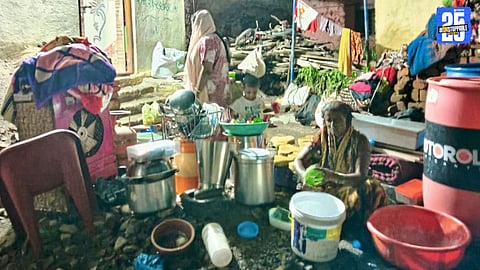Flood-affected villages along the Sina River in Solapur; authorities monitor health and sanitation.