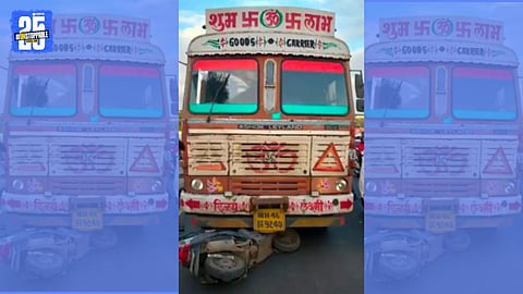 two wheeler container accident