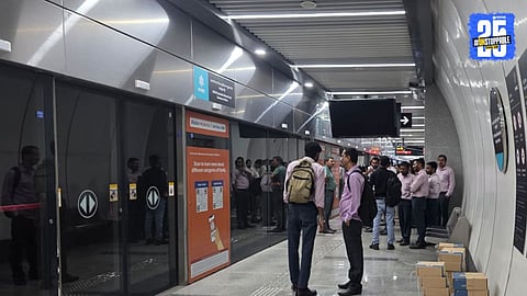 "Passengers safely evacuated after sparks seen inside Mumbai Metro Aqua Line underground train near Santacruz station."