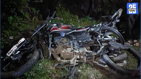 container bike accident