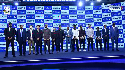 Rohit Sharma receives special memento for Champions Trophy 2025 triumph at CEAT Cricket Awards.