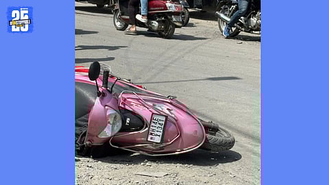 rmc vehicle and two wheeler accident