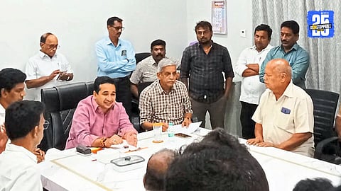 Guardian Minister Nitish Rane addressing citizens about the upcoming development plan for Devgad.