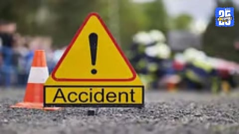 Rescue teams at the site of the fatal truck collision in Tasgaon where a devotee lost his life.