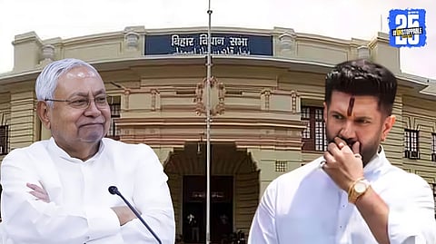 Nitish Kumar and Chirag Paswan during previous NDA meeting — now facing a political showdown over seat-sharing in Bihar.