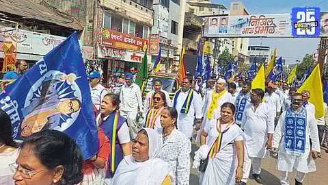 Citizens and leaders join hands in Satara to protest against the attack on the Chief Justice, demanding immediate justice and accountability.