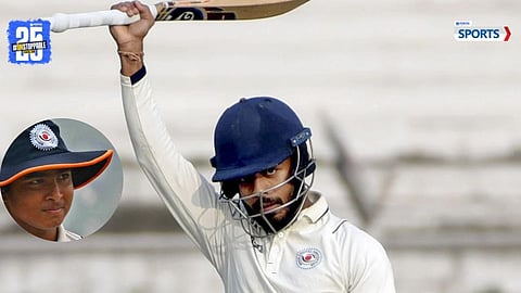 Ayush Loharuka celebrates his double century