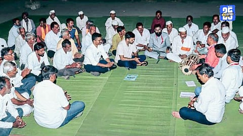 CEO Jangam and 100 department heads participate in village bhajan program, engaging with locals and celebrating rural culture.