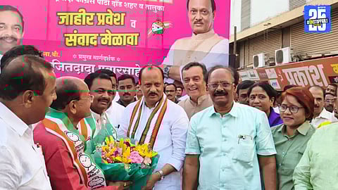 Deputy CM Ajit Pawar addressing party workers, urging them to remain loyal and work to enhance Maharashtra’s prestige.