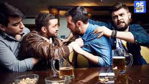Police register a case after a couple was assaulted by three drunk men at a hotel in Karad.