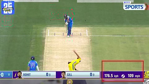 Did Mitchell Starc Bowl at 176.6 kmph to Rohit Sharma