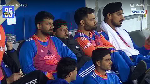 Rain interrupts play during the IND vs AUS 1st T20I; match reduced to 18 overs per side and scheduled to resume at 3 PM.