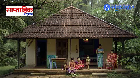 The peaceful domestic life of a doctor's family in rural Konkan.