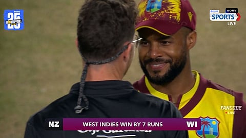 West Indies defended the lowest-ever T20I total at Eden Park to beat New Zealand by 7 runs