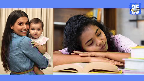 woman childrens  girl student sleep