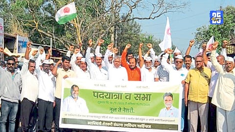Farmers Padayatra for sugarcane rate
