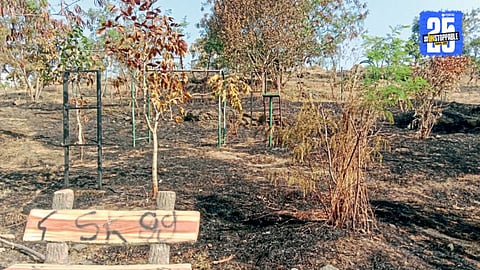 Major Fire Destroys Vegetation on Karvenagar's Vanadevi Hill 