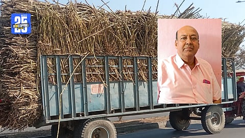 Two wheeler - sugarcane tactor accident