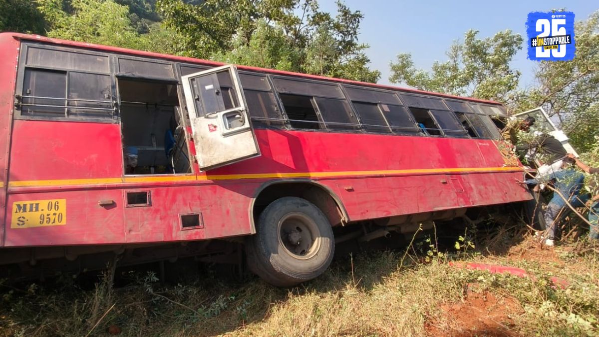 “Palghar-Sambhajinagar Bus Accident: Over 25 Injured, Three Critically”