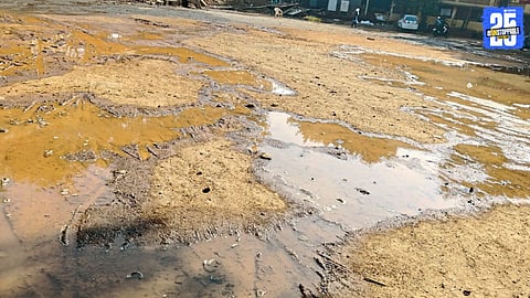 Water pipeline leakage inside Vasantdada Patil School premises in Akurdi