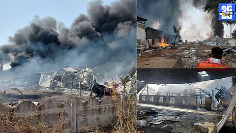 Massive fire at Bhagwan Pushpdant Industrial Pvt Ltd in Wada after a boiler blast