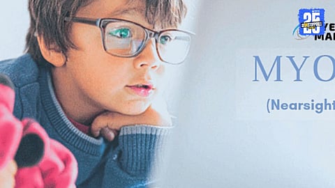 A child undergoing an eye examination; doctors warn of rising myopia cases in children as young as 4–5 years.