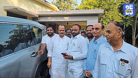 Deputy CM Ajit Pawar inspecting the Pathardi rest house; expresses displeasure over poor condition and assures speedy development.