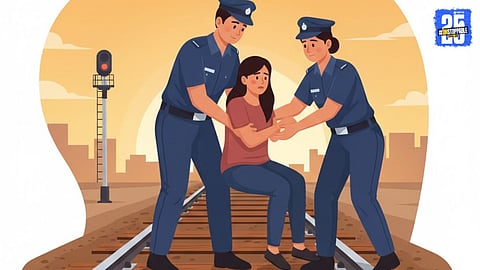 Police rescuing the minor girl from the railway tracks before any mishap, reason revealed during inquiry.