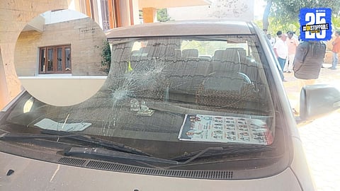 Stone Pelting on NCP Candidate Suresh Shinde Residence Sparks