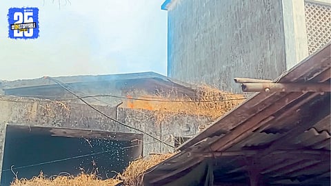 Fire Breaks Out Near Maruti Mandir