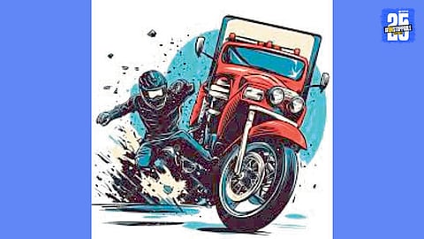 tanker bike accident