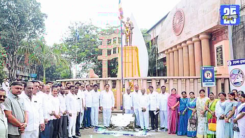 Dr. Ambedkar’s Ideals Show the Path of Equality: MLA Jayant Patil Offers Floral Tribute
