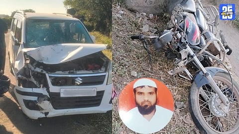 Overspeeding car hits bike on Dhule–Solapur Highway near Rajapur; one killed and one seriously injured