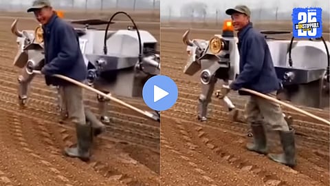 A viral video shows a robot bull plowing a field with surprising speed, sparking debate over whether the footage is real or AI-generated.