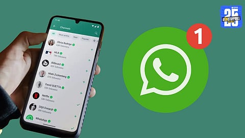 WhatsApp users viewing sponsored ads appearing between regular Status updates and in followed Channels within the Updates tab.
