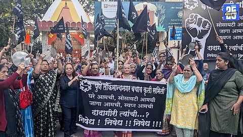 Lokmanyanagar redevelopment protest intensifies as Pune citizens demand transparency and housing rights.