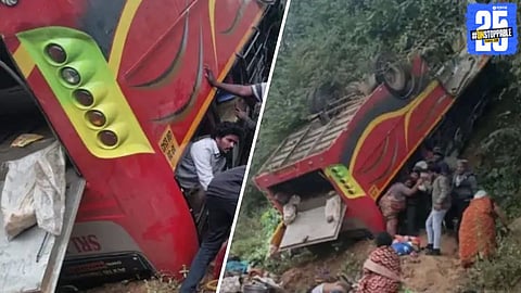 Bus Accident News : भीषण अपघात! भाविकांची बस थेट दरीत कोसळली, ९ जणांचा मृत्यू; अनेक गंभीर जखमी