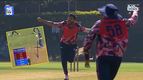 Nitish Kumar Reddy first-over hattrick in SMAT 2025