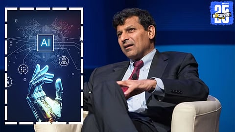 Former RBI Governor Raghuram Rajan discussing the impact of artificial intelligence on jobs, employment trends, and the future workforce.