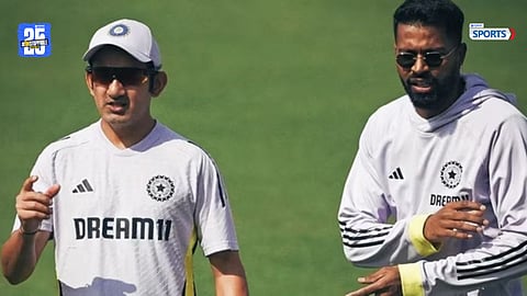 Hardik Pandya and Gautam Gambhir during a tense moment