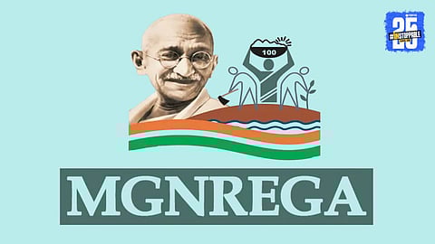 Rural workers engaged in employment activities under India’s rural job guarantee programme amid discussions on replacing MGNREGA with a new employment mission.