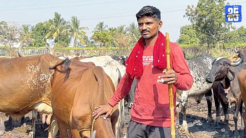 Bharat proudly holds the police baton after achieving success through hard work despite hardships.