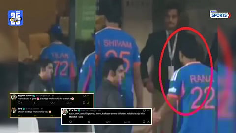 Gautam Gambhir congratulates Harshit Rana after the IND vs SA 3rd T20I