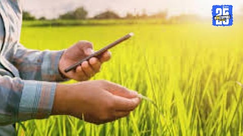 Farmers visiting talathi office for offline crop registration process.