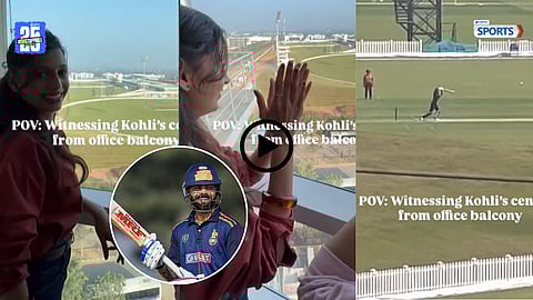 woman witnesses Virat Kohli’s stunning Vijay Hazare Trophy century directly from her office balcony