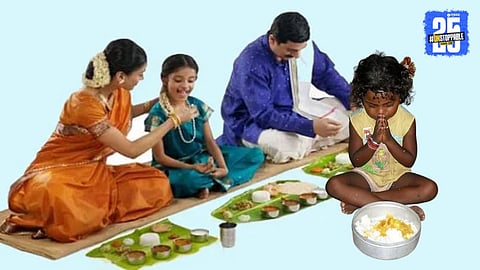 traditional Indian family sitting cross-legged on the floor in Sukhasana pose,  health benefits like improved digestion and posture.