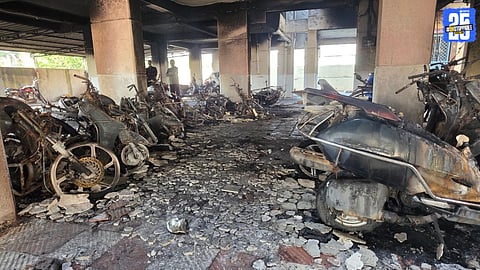 Major Fire Incident in Lingali Apartment Parking