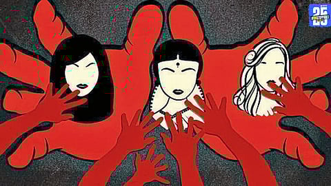 Police officials reviewing crime data related to women’s safety in Wardha district.